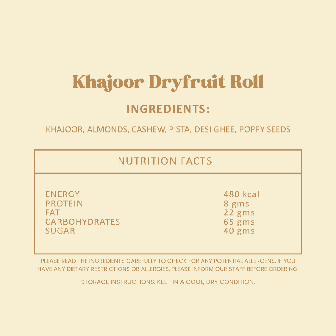 Khajoor Dryfruit Roll