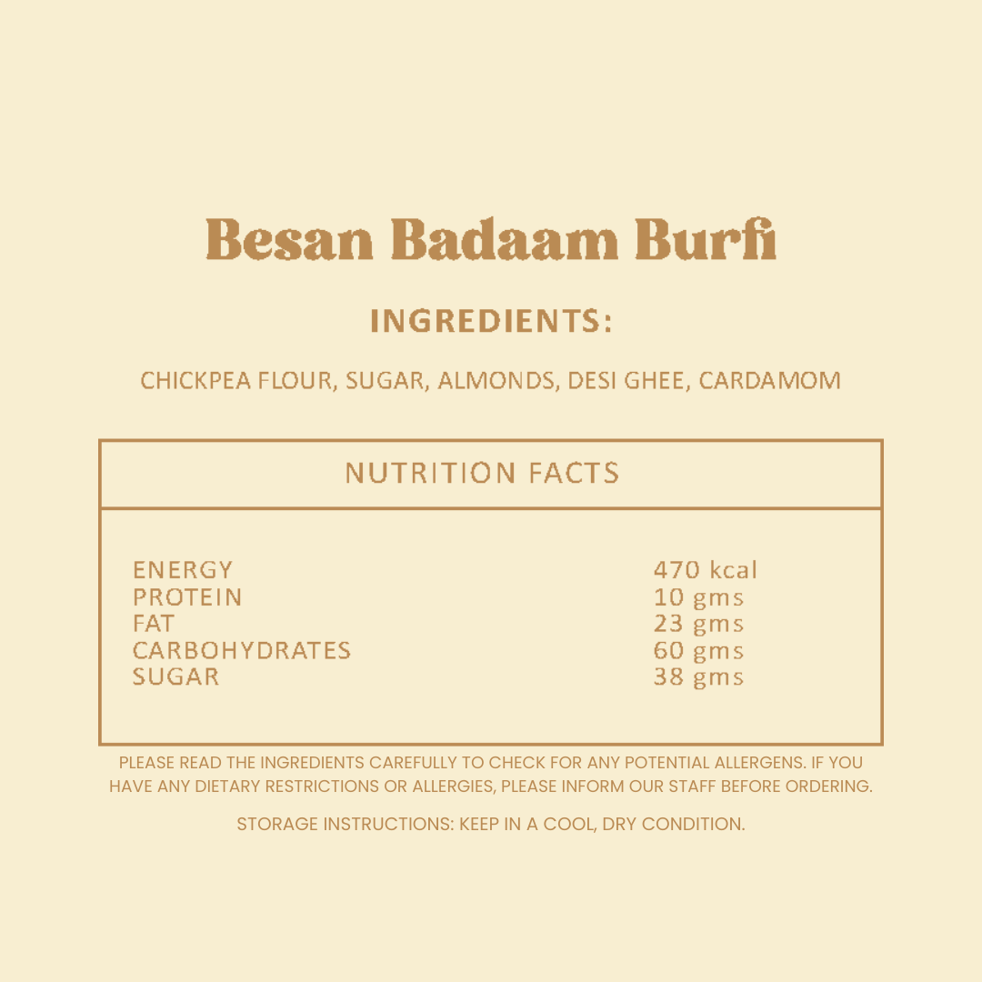 Shahi Besan Badam Barfi