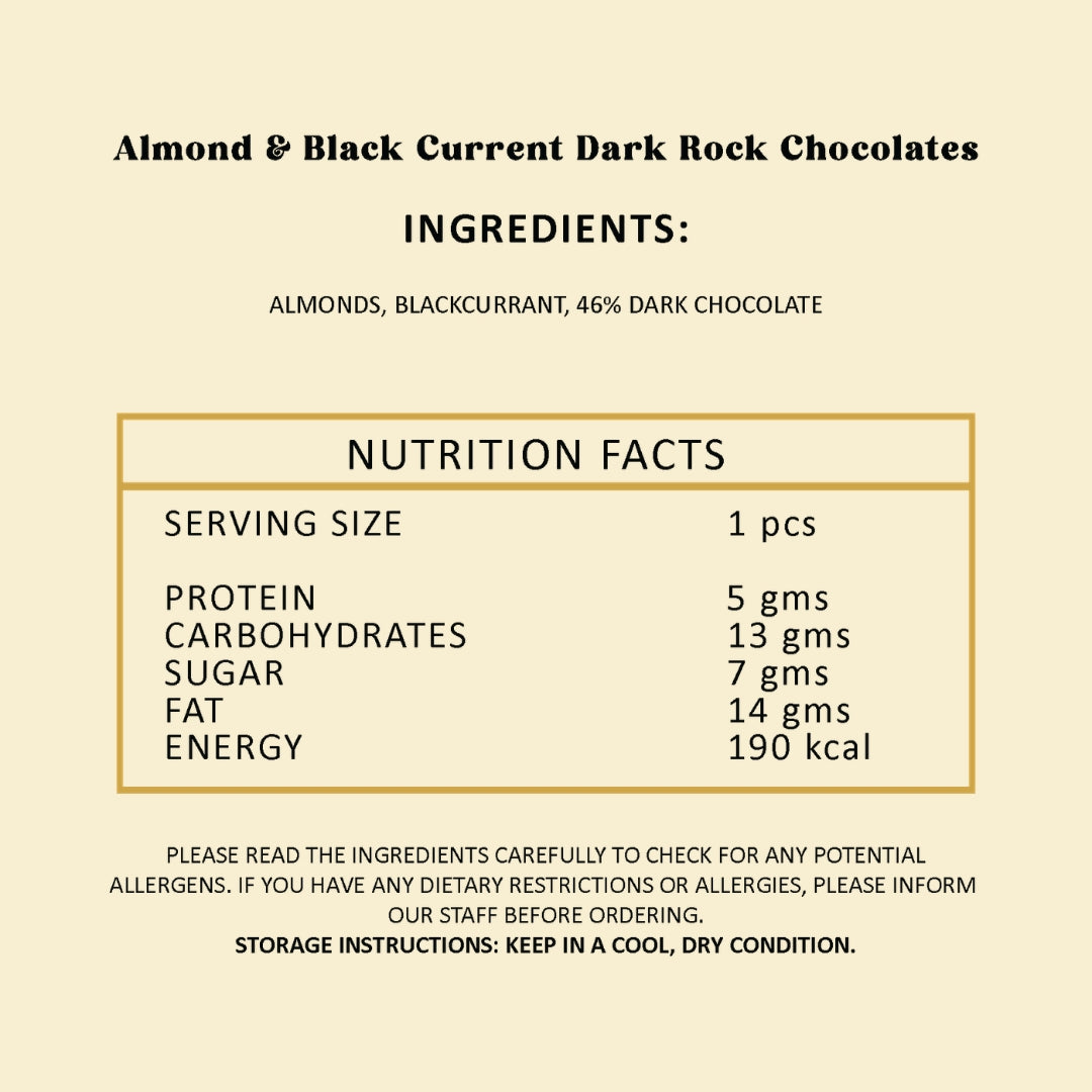 Almond & Black Current Rock Dark Chocolate