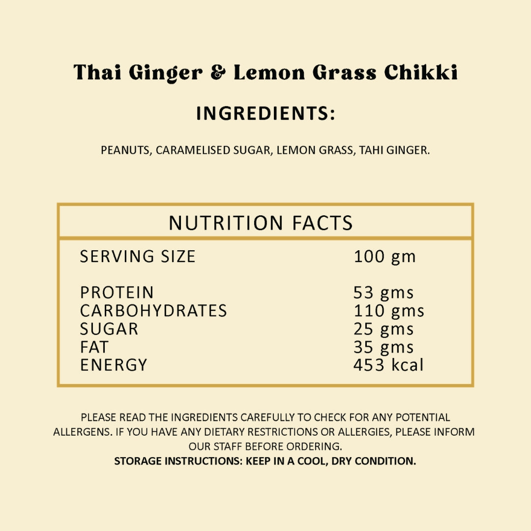 Thai Ginger & Lemon Grass Chikki - 20gm