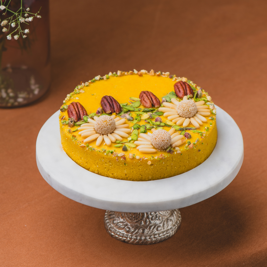 Kesar Badaam Mithai Cake – Pine Nut & Pecan | 700gm