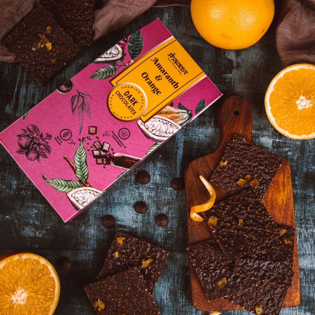 Amaranth & Orange Chocolate Bar