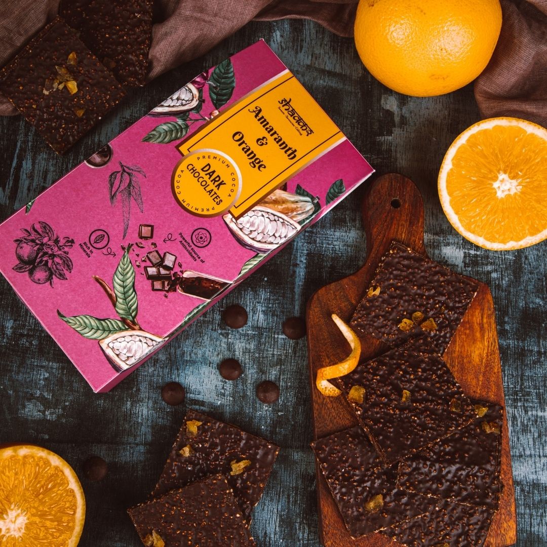 Amaranth & Orange Chocolate Bar