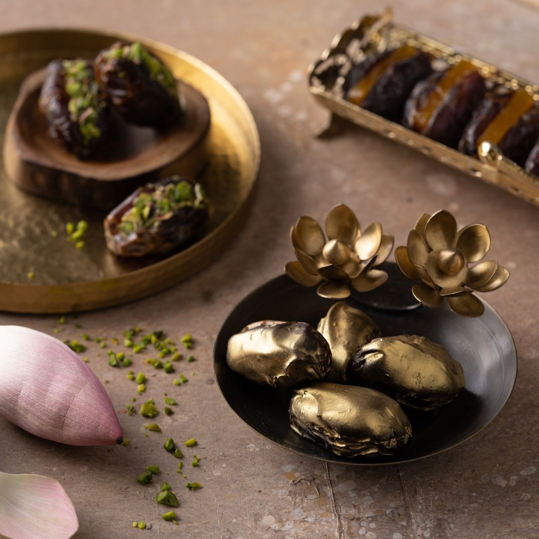 Gold Leaf Almond Dates