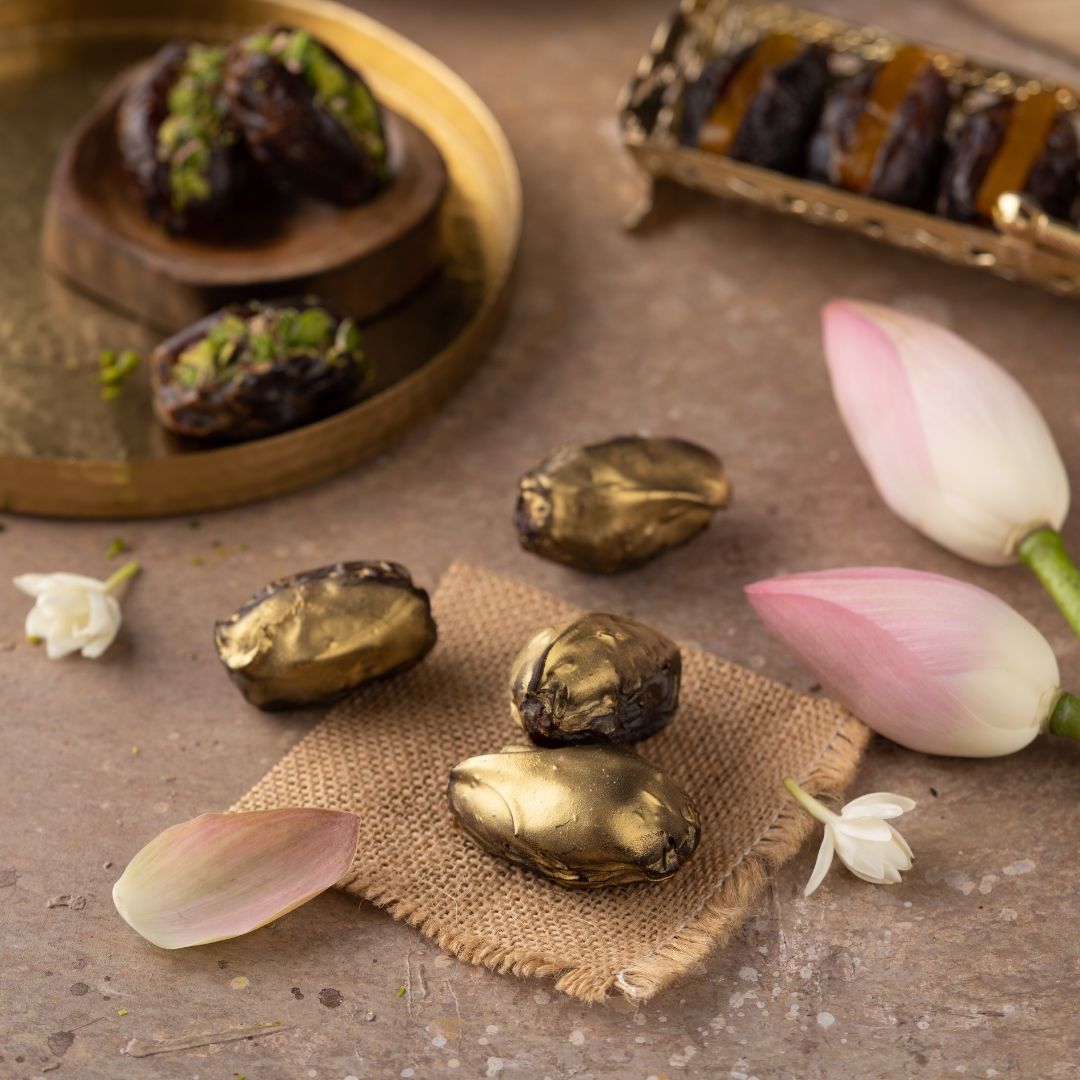 Gold Leaf Almond Dates