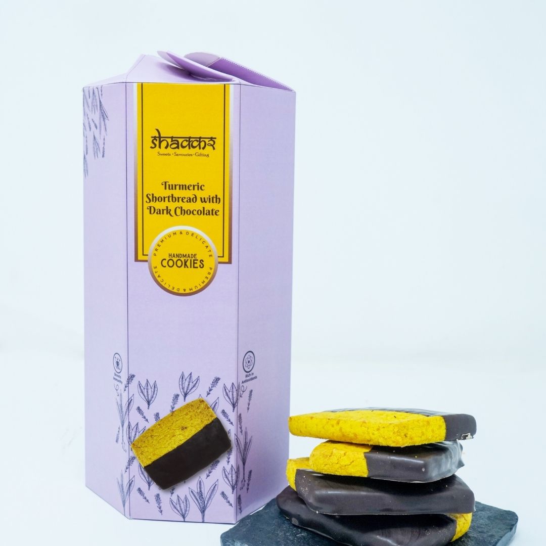 Turmeric Shortbread With Dark Chocolate