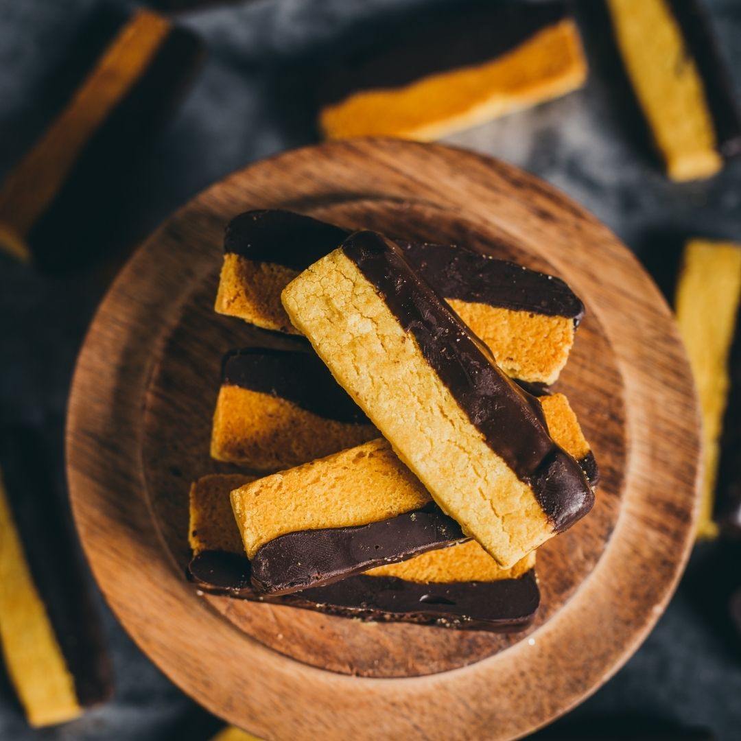 Turmeric Shortbread With Dark Chocolate