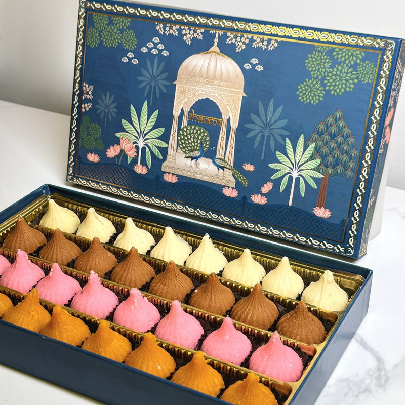 Modak Sweet Box Order 1kg Modak Box – Khoya, Besan, Coconut & Moong Dal Flavors