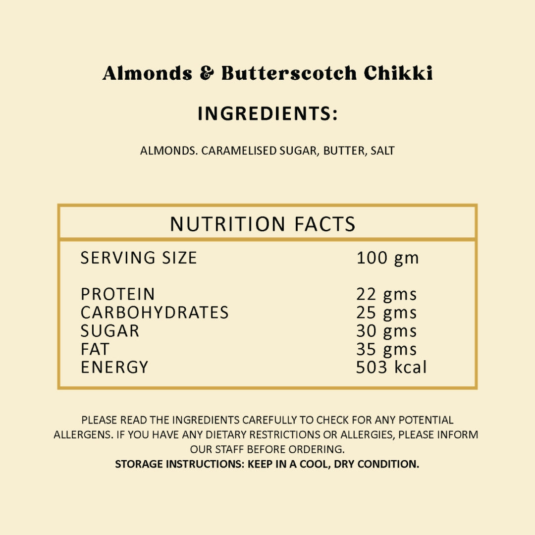 Butterscotch Almond Chikki - 20gm