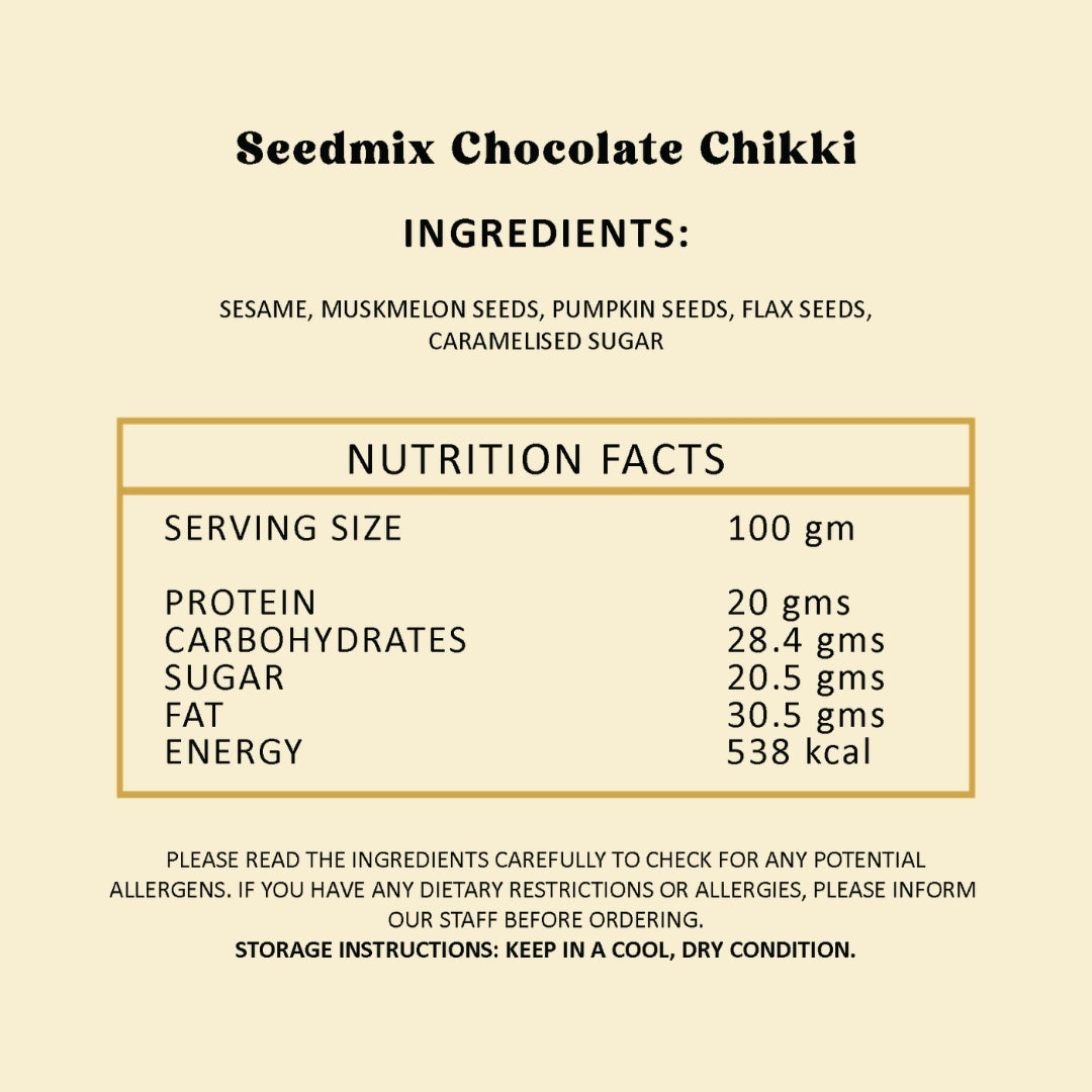 Seedmix Chocolate Chikki - 20gm