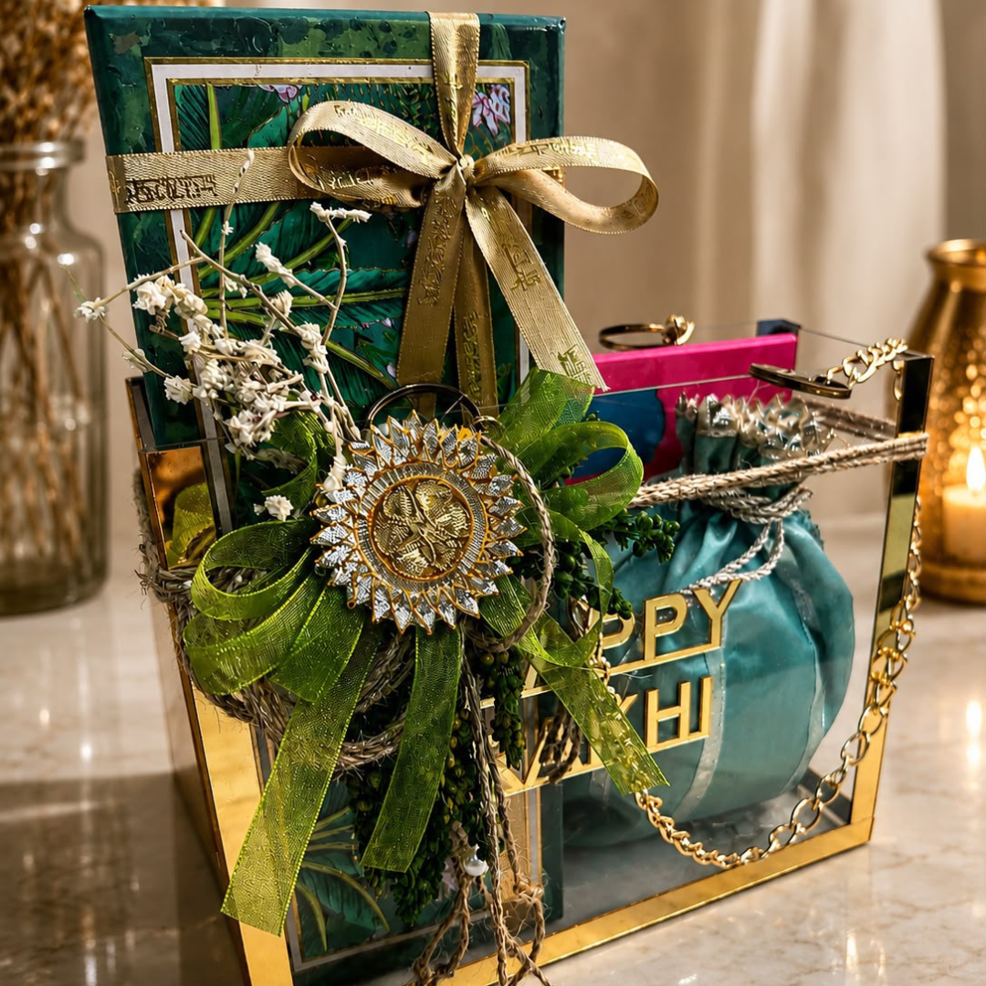 Happy Rakhi Memory Glass Box