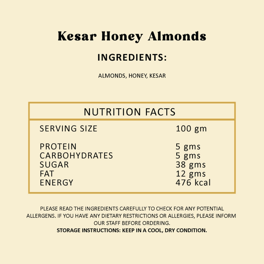 Kesar Honey Almonds - 180gm