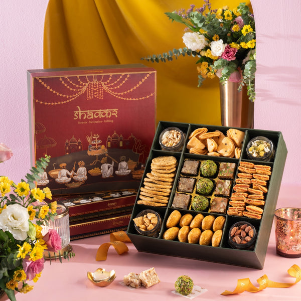 Swaad Sangam Box – Premium Savoury, Millet & Mithai Hamper | Shakkr