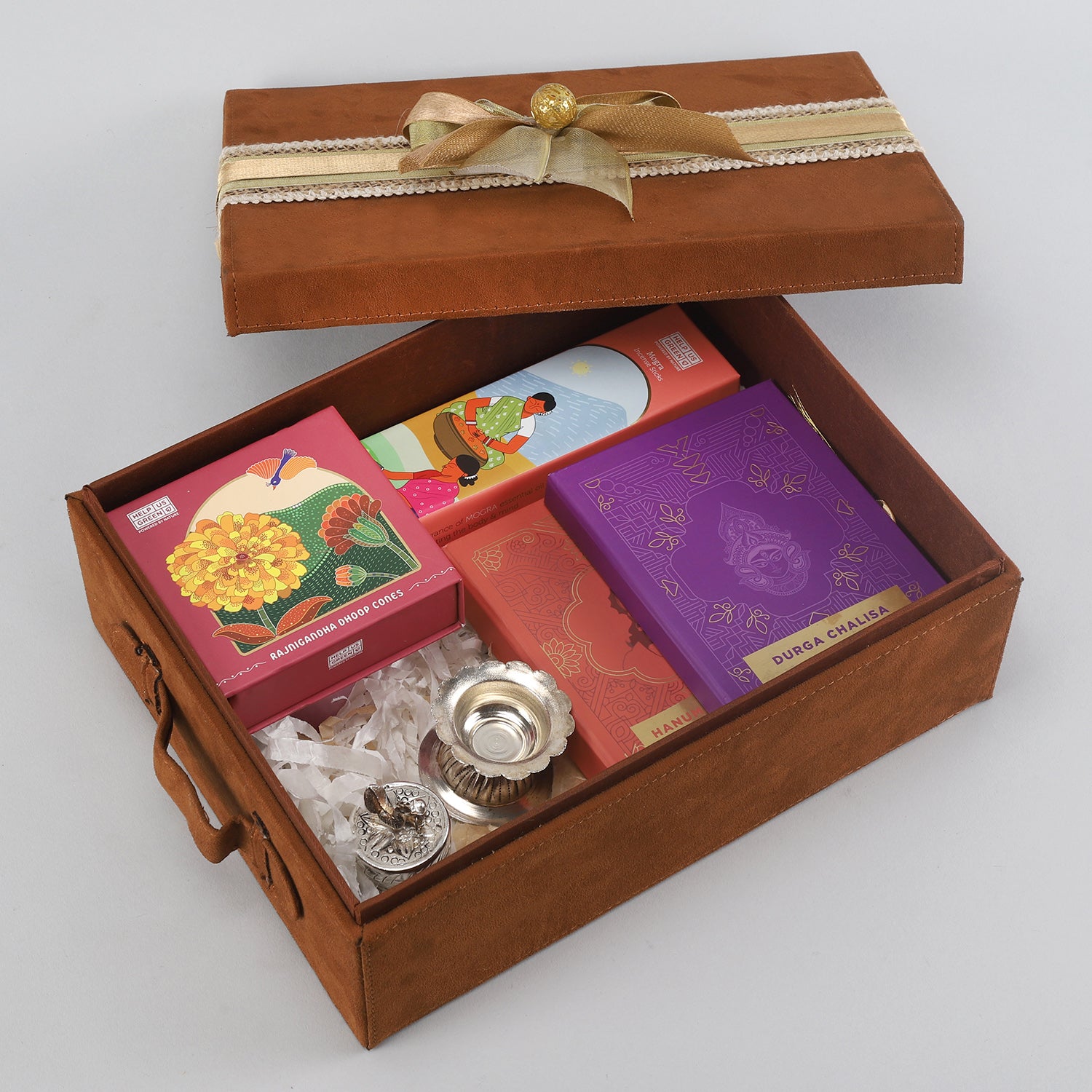 Suede Pooja Box