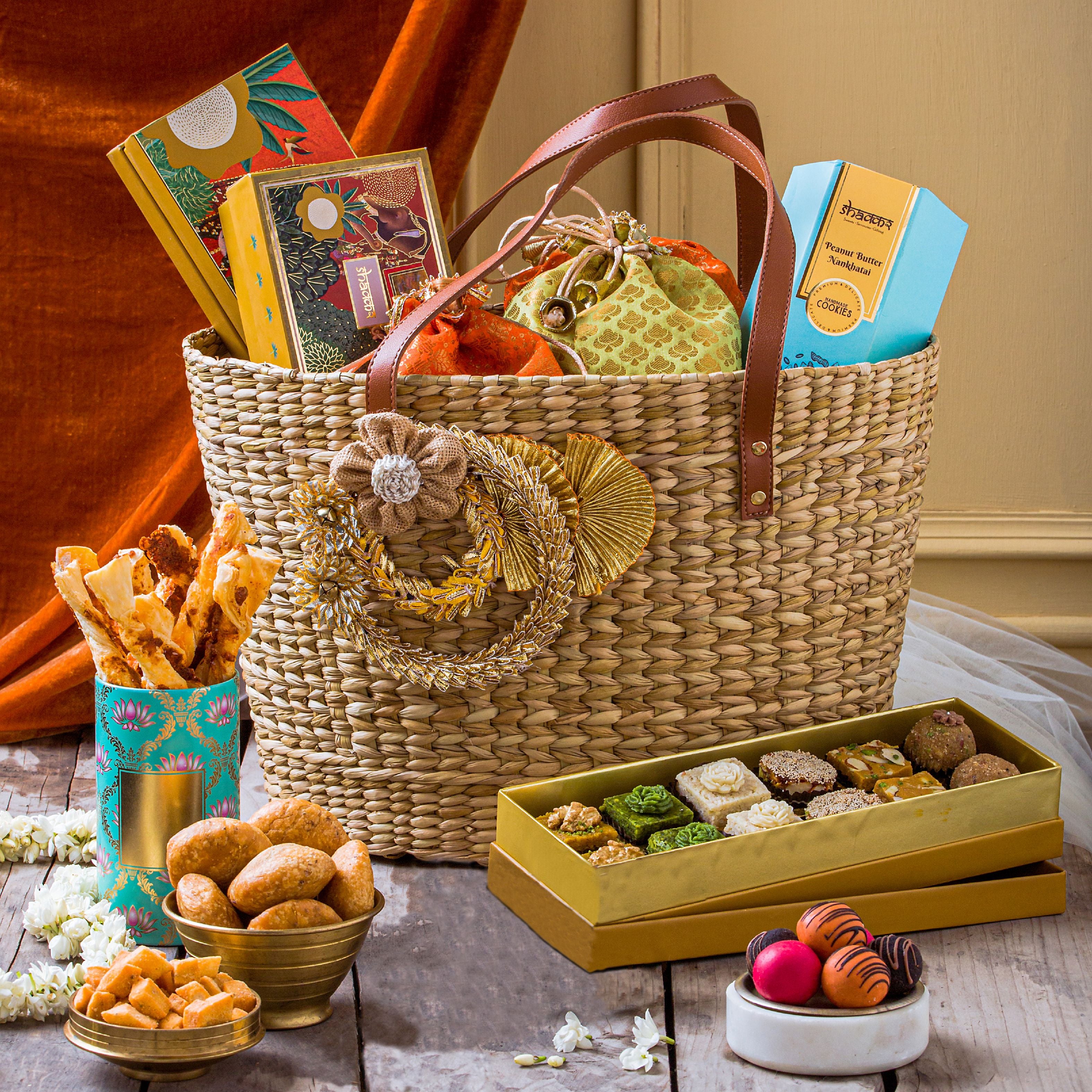 Gourmet Hamper in Handcrafted Kauna Basket